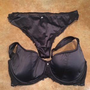 NWOT Adore Me Satin & Lace Bra w/ underwear (XL)